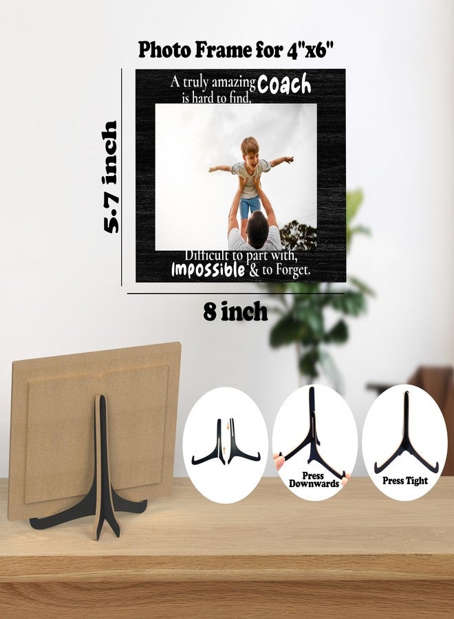 Zmyollo Best Coach Picture Frame, A Truly Amazing Coach Is Hard To Find - Wooden Tabletop Photo Frame With Stand, Thank You Gift For Coach Of Football Basketball Swimming Fitness Sports, Teacher Mentor Frame Gift, A19 - Image 2
